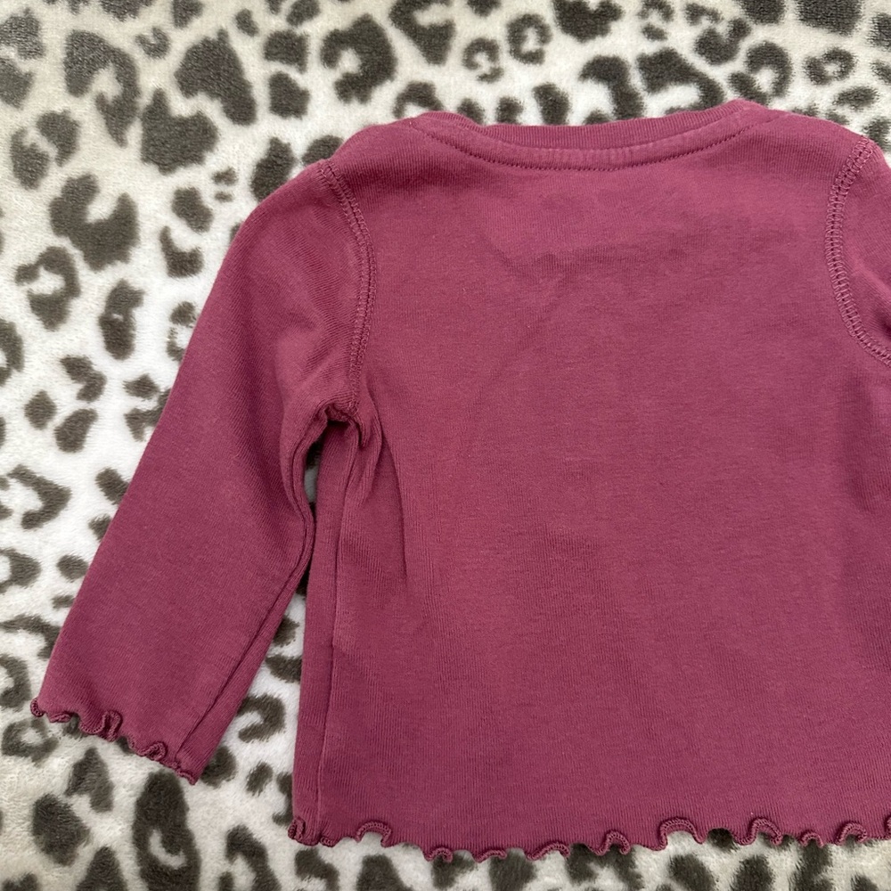 Children’s Place Henley Ling Sleeve Top in Burgundy Maroon Size 6-9 months - Picture 6 of 12